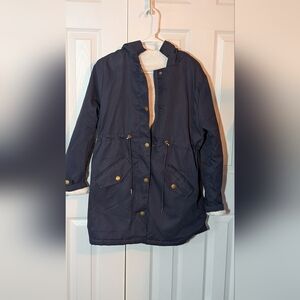 Elegant Navy Blue Jacket Fully Lined with Gold Details